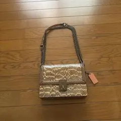 サンローラン 2way チェーン ショルダーバッグ ハラコ レオパード 
