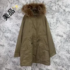 美品✨DESVISIO モッズコート【40】カーキ　インナーとフード取り外し可能