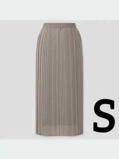 ユニクロ　未使用　シフォンプリーツナロースカート　プリーツスカート　ブラウン　S