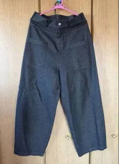 バギーデニム　ワイドパンツ　ブラック