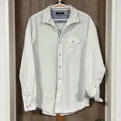 PLUS ONE 長袖シャツ ホワイト XL