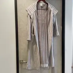 gelato pique ストライプ フード付きバスローブ