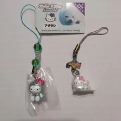 キティちゃんのミニすず付きキーリング　2つセット　★未開封　2001 2000 キティちゃんのミニすず付きキーリング 2つセット ☆未開封 2001 2000
