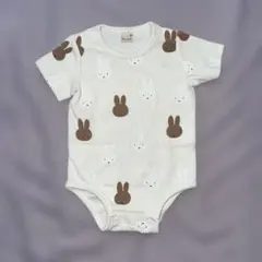 ミッフィー メラニー 半袖ロンパース 80 リブ素材