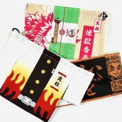 鬼滅の刃 羽織り風 巾着袋 手ぬぐい タオル 炎柱 렌고쿠 쿄쥬로 セット