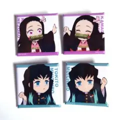 繋がるスクエア缶バッジ　禰豆子　無一郎　ufotable　鬼滅の刃