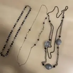 3本セット ネックレス ビーズ チェーン