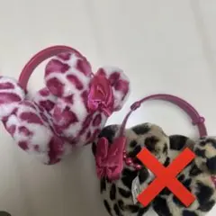 ディズニーヒョウ柄耳あてピンクイヤーマフ