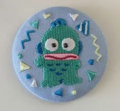 サンリオキャラクターズ 刺繍缶バッジビスケット　ハンギョドン