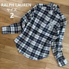 美品　RALPH LAUREN ビーズ刺繍　長袖チェックシャツ　SLIM FIT
