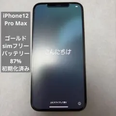 iPhone12ProMax 256GBゴールド Simフリー バッテリー87%