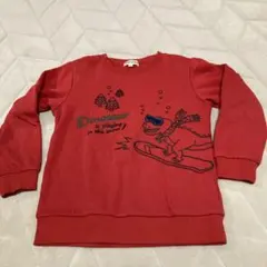 SHOO-LA-RUE　トレーナー　長袖　120cm　赤色　恐竜　裏起毛