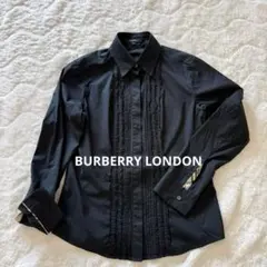 BURBERRY LONDON バーバリー/フリルタック長袖シャツ ブラウス 黒のサムネイル