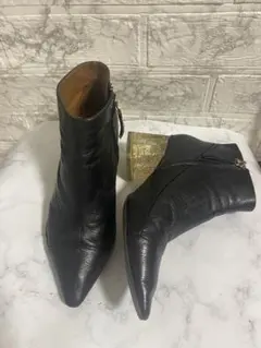 ZARA ザラ リアルレザー クリアヒール 本革 ショート ブーツ