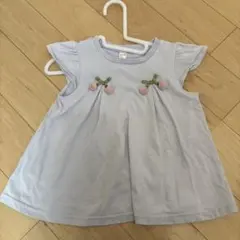 薄紫 フリル袖 チュニック