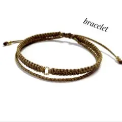 ブレスレット　レディース　ハンドメイド　ミサンガ　アクセサリー　カーキ