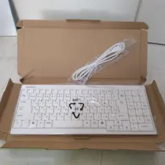 11/16処分予定【BUFFALO】使用1回：有線USBキーボード（白）