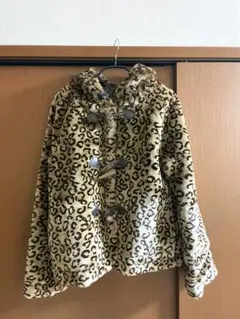 X-girl ヒョウ柄　ダッフルファーコート