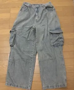 ZARA デニムカーゴパンツ ワイド USA4 Y2K アメカジ グランジ 極太 
