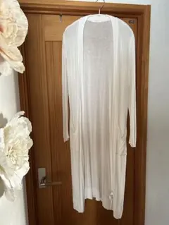 chocol raffine ホワイト ロングカーディガン