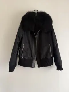 S*a様 リアルファー付きブラックジャケット　ブルーフォックス