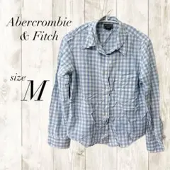 Abercrombie & Fitch 水色 チェックシャツ M メンズ