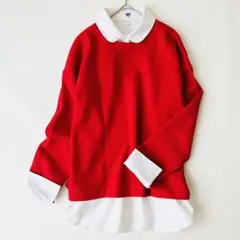 ✨極美品✨ノーリーズ 3way ドッキングニット 長袖 赤 白 取り外し可 M