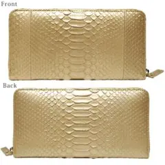 Y05 ダイヤモンドパイソン 長財布 新品 メンズ レディース ゴールド 金