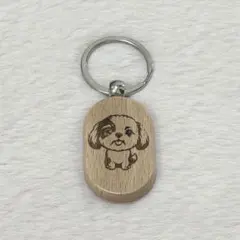 新商品縦長タグ/シー・ズー /木製ネームタグ /名入れ可キーホルダー ♡