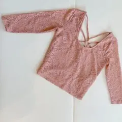 レース　トップス　ピンク　花柄　Sサイズのサムネイル