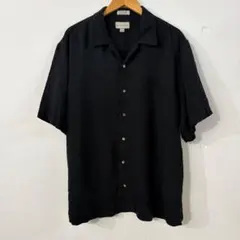 《CUTTER&BUCK》シルク 半袖シャツ ブラック 古着 vintageのサムネイル