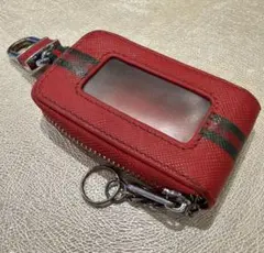 スマートキーケース 小窓付き チャームライン カラビナフック付き