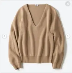 UNIQLO U メリノブレンドVネックセーター ベージュ