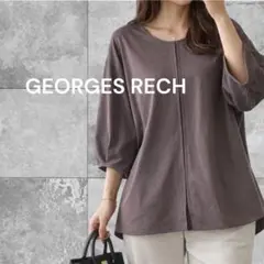 GEORGES RECH くすみブラウン 袖デザインブラウス 38のサムネイル