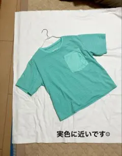 ゆったりM☆美品　バスト102センチ♡スポーツシャツ　ミントグリーン 半袖シャツのサムネイル