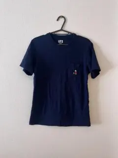 UNIQLO UT ミッキーマウス刺繍 Tシャツ S ネイビー
