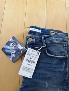 新品ZARA カットオフ　スキニーデニム 36