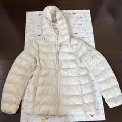 ☆UNIQLO kids☆フード付き中綿コート 150 アイボリー