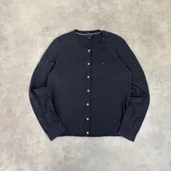 TOMMY HILFIGER ネイビー カーディガン M クルーネック トラッド