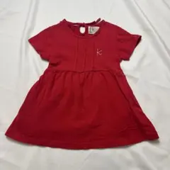 組曲クミキョク赤半袖ワンピースフレア90-100センチSS