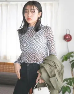 jeanasis ウェーブキカメッシュプルオーバー インナー