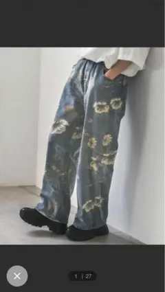 花柄デニムパンツメンズ