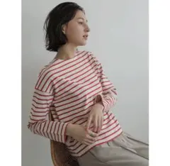 ボーダーボーダーボートネックプルオーバー アースミュージック