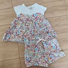 プティマイン　セットアップ　花柄　チュニック　ショートパンツ