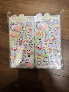 パンダと動物の立体シール2シートセット小学生大人気シール交換最適プレゼントギフト