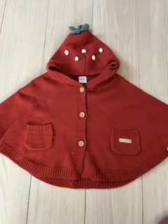 いちご　ニット　ポンチョ