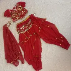 ベリーダンス セットアップ 赤 4点セット
