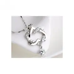 かわいい♪ダブルハートペンダント シルバー!!
