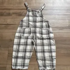 tete tete チェック柄サロペット95センチ