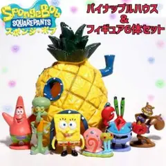 【新品】スポンジボブ ハウス＆フィギュア6体セット アクアリウム 置物 グッズ